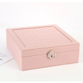 Multi-Purpose Jewellery Box with Large Mirror and 2 Trays Pink