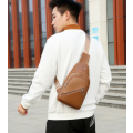 New sports and leisure chest bag men`s outdoor messenger shoulder bag Brown