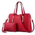 Luxury Women PU Leather Shoulder Crossbody Bag Handbags Set Red