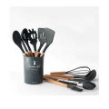 Cooking Utensil Set 11 Piece with Holder Black