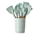 Cooking Utensil Set 11 Piece with Holder Green