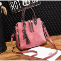 Fashion Leather Woman Casual Handbag Rubber Pink