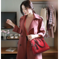 Fashion Leather Woman Casual Handbag Wine Red