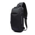 Anti Theft Lock Sling Bag Shoulder Crossbody Backpack With USB Port Black