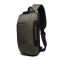 Anti Theft Lock Sling Bag Shoulder Crossbody Backpack With USB Port Millitary Color