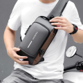 Anti-Theft Lock Sling Chest Bag Shoulder Crossbody With USB Port Black