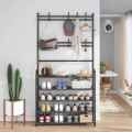 5-Tier Shoe and Clothes Rack - Black