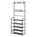 5-Tier Shoe and Clothes Rack - Black