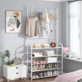 5-Tier Shoe and Clothes Rack - White