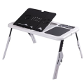 E-Table Portable Laptop Stand w/ 2-USB Cooling Fans for Bed or Couch