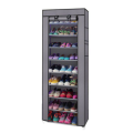 9-Tiers Covered Shoe Rack Organizer - Grey