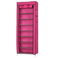9-Tiers Covered Shoe Rack Organizer - Pink