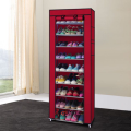 9-Tiers Covered Shoe Rack Organizer - Red