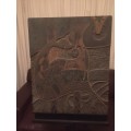 early Lucky Sibiya wood incised sculptural abstract carving signed