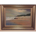 `Fishermen on Beach` Chris Tugwell, Listed South African Artist