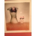 NORMAN CATHERINE ORIGINAL AIRBRUSH PAINTING UNTITLED 1972, LISTED SOUTH AFRICAN ARTIST