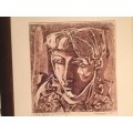 HENNIE NIEMANN `THE GAZE` MONOTYPE SIGNED AND DATED BY ARTIST, BEAUTIFULLY FRAMED