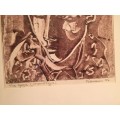 HENNIE NIEMANN `THE GAZE` MONOTYPE SIGNED AND DATED BY ARTIST, BEAUTIFULLY FRAMED