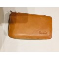 GENUINE LEATHER `BULL` PEN & PENCIL HOLDER CASE TAN IN COLOUR, EXCELLENT CONDITION- MULTIPLE ITEMS