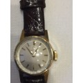 OMEGA LADIES WATCH VINTAGE IN FINE WORKING ORDER WIND-UP LEATHER STRAP