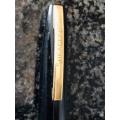 VINTAGE SHEAFFER MATT BLACK WITH GOLD TRIM, FOUNTAIN PEN WITH BOX