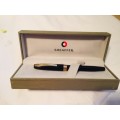 VINTAGE SHEAFFER MATT BLACK WITH GOLD TRIM, FOUNTAIN PEN WITH BOX