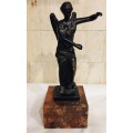 BRONZE SCULPTURE `THE WINGED VICTORY` BEAUTIFUL SCULPTURE ON ITALIAN MARBLE PLINTH - MADE IN ITALY