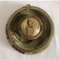 ONYX MATCHING LIGHTER AND ASHTRAY WITH BRASS DETAILING MADE IN ITALY IN EXCELLENT CONDITION
