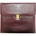 VINTAGE BURGUNDY FOLDER WITH LOCK IN EXCELLENT CONDITION