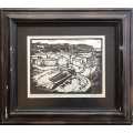 PIERNEEF LARGE A4 SIZE PHOTOLITHOGRAPHIC PRINT "FISHERMAN`S HARBOUR - HERMANUS"