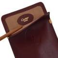 CARTIER BURGUNDY LEATHER SPECTACLE OR SUNGLASSES CASE- EXCELLENT CONDITION