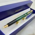 WATERMAN FOUNTAIN PEN GREEN & GOLD APOSTROPHE-FINE NIB IN BOX MINT CONDITION-MADE IN FRANCE