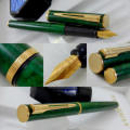 WATERMAN FOUNTAIN PEN GREEN & GOLD APOSTROPHE-FINE NIB IN BOX MINT CONDITION-MADE IN FRANCE