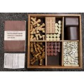 COMPLETE WOOD BACKGAMMON, CHESS, CRIBBAGE, DOMINOES & CHECKERS SET