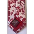 ORIGINAL TM LEWIN MENS TIE, RED AND WHITE WITH FLORAL DESIGN