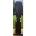`AMEDEO MODIGLIANI` REPRODUCTION DESK TOP SIZE BRONZE SCULPTURE, WOMAN`S HEAD ON MARBLE BASE