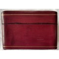 FINE GENUINE RED LEATHER DOUBLE PLAYER CARD HOLDER WITH GILT TRIM, MADE IN ITALY