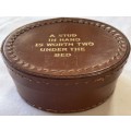 BROWN LEATHER STUD CASE IN EXCELLENT CONDITION