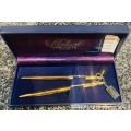 SCARCE!! CARAN D` ACHE MADISON BALLPOINT PEN AND PENCIL WITH PINSTRIPE DESIGN IN BOX UNUSED