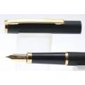 VINTAGE SHEAFFER - MATTE BLACK 260 BROAD WITH GOLD TRIM FOUNTAIN PEN WHITE DOT IN BOX