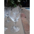 EXCEPTIONAL  SET OF 4 VINTAGE ROSE CUT CRYSTAL WINE GLASSES. WOW!