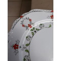 TUSCAN CHINA ENGLAND PARTIALLY HAND PAINTED VINTAGE CAKE SERVING PLATE FLORAL LEAF ++