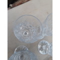 BEAUTIFUL SET OF FOUR CRYSTAL SHERRY? GLASSES DIAMOND FLASH CUT. LOVELY