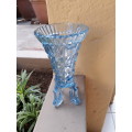 TAKE OFF WITH THIS STUNNING VINTAGE ART DECO CZECH ROCKET VASE IN BLUE GLASS! WOW!