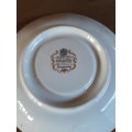 LOVELY PARAGON "TUSCANY" SAUCER BLUE MUSTARD FLORAL LEAF