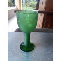 GET INTO THE XMAS COLOUR OF THINGS WITH THIS BOXED SET OF VINTAGE??? GREEN FROSTED WINE GLASSES