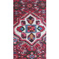 GORGEOUS HAND KNOTTED PERSIAN HOSSANABAD RUNNER. GEOMETRIC FLORAL