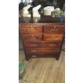 FOR RUSTY COTTON BEAUTIFUL VINTAGE WOOD CHEST OF DRAWERS UNUSUAL 4 SHORT 3 LONG