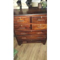 FOR RUSTY COTTON BEAUTIFUL VINTAGE WOOD CHEST OF DRAWERS UNUSUAL 4 SHORT 3 LONG