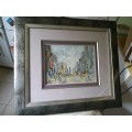 MAGNIFICENT BEAUTIFULLY FRAMED OIL/ACRYLIC CITY SCAPE BY ARTIST L SMIT 84